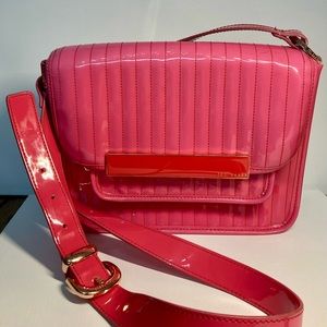 Ted Baker Pink Patent Leather with Orange Trim & Golden Hardwear